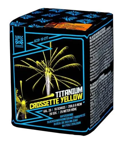 Wyrzutnia Titanium Crossette Yellow16 strzałów 20 mm