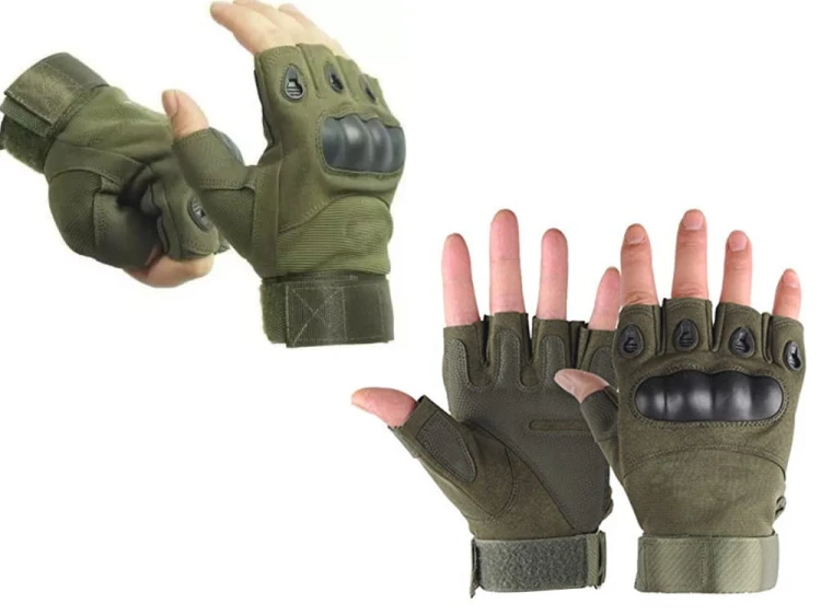 Rękawice taktyczne bez palców wojskowe survival xl Zielone