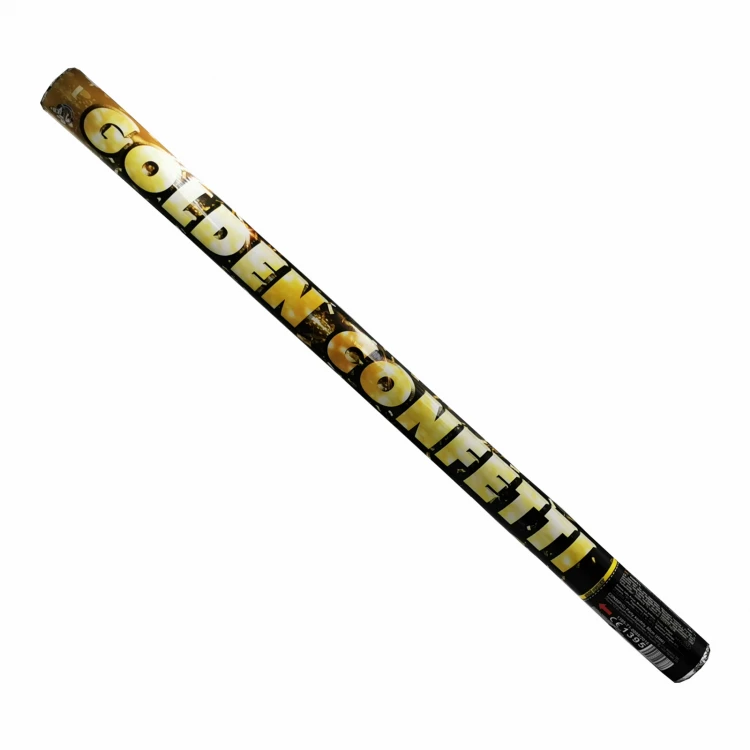 Konfetti tuba 80 cm Złote paski