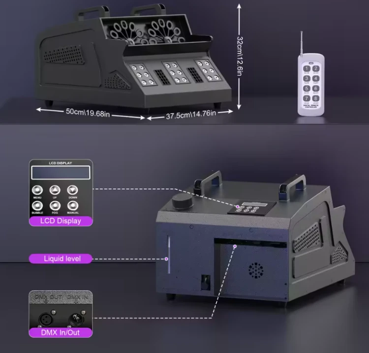 Wytwornica Baniek Dymnych z Efektem LED RGB