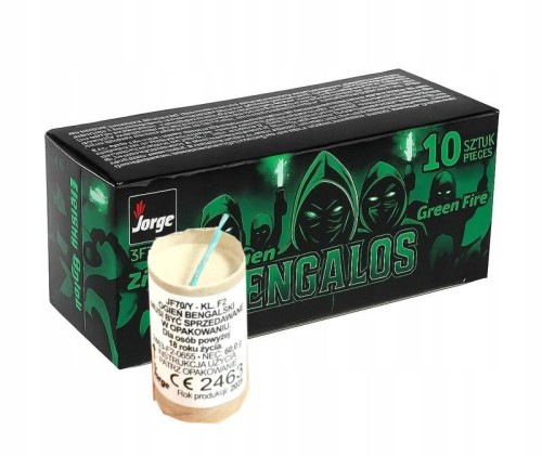 Ogień Wrocławski Bengalos Zielony JF70/G 10 sztuk